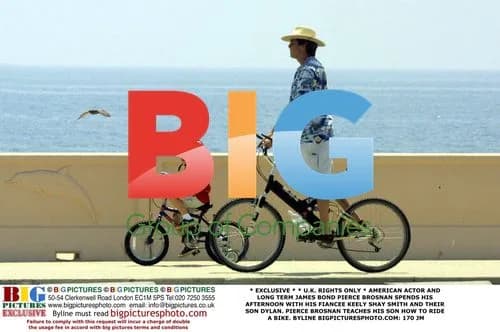 Pierce Brosnan Teaches Son Dylan to Ride Bike