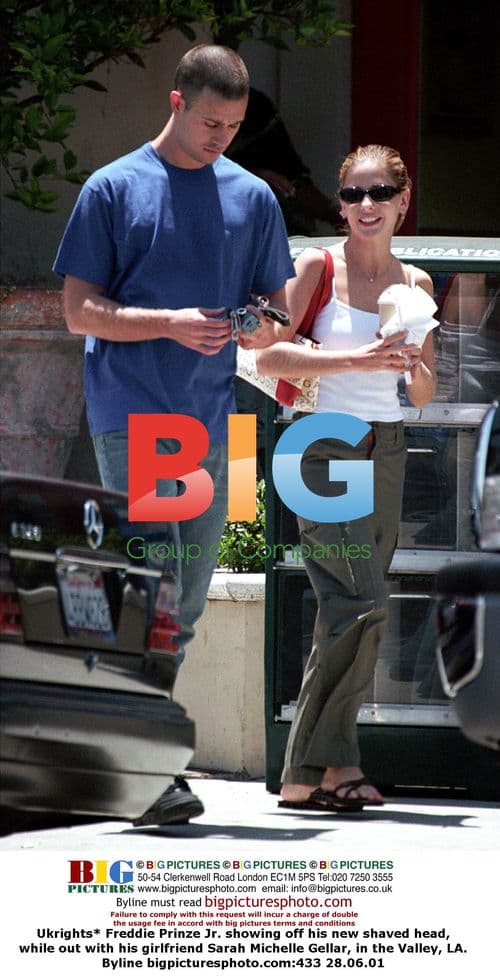 Freddie Prinze Jr. and Sarah Michelle Gellar in LA
