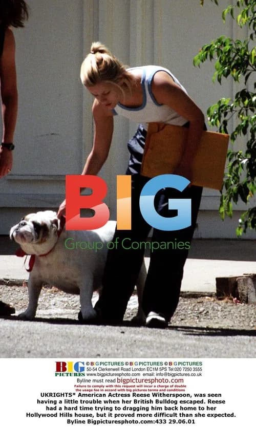 Reese Witherspoon Struggles with Bulldog