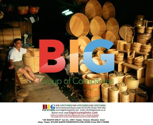 Wooden bowl shop in Taipei, Taiwan