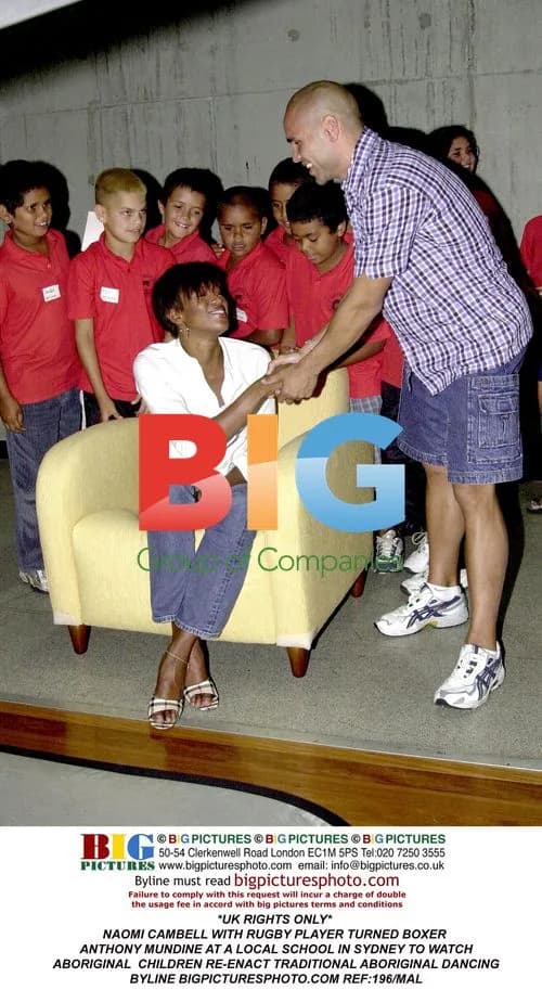 Naomi Campbell and Anthony Mundine visit school