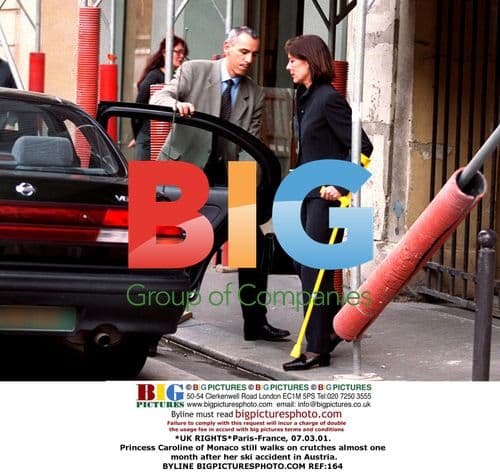 Princess Caroline of Monaco on Crutches