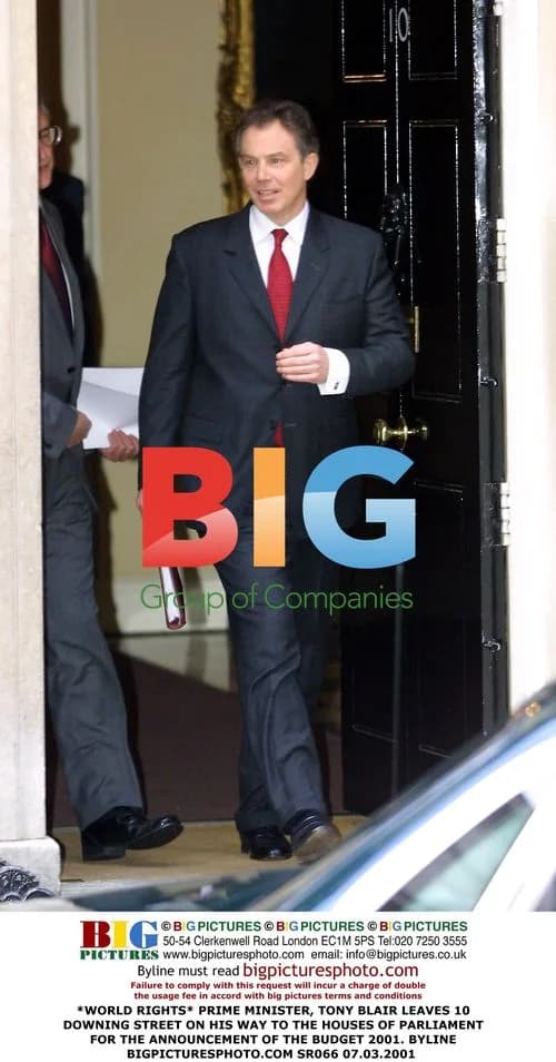 Tony Blair Leaves 10 Downing Street for Budget 2001