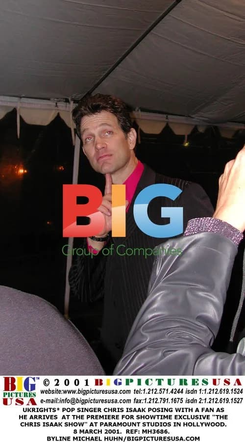 Chris Isaak Poses with Fan at Premiere