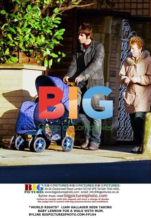 Liam Gallagher takes baby Lennon for walk with mom