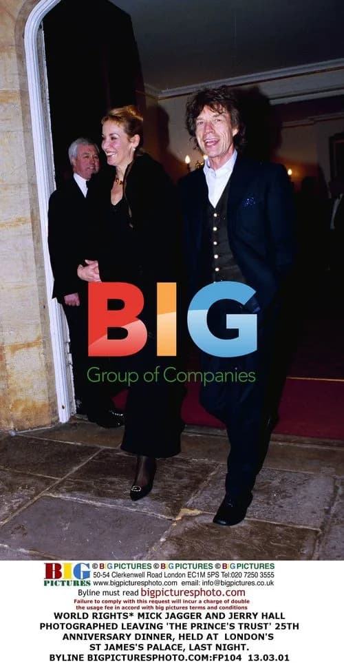 Mick Jagger and Jerry Hall at Prince's Trust Dinner