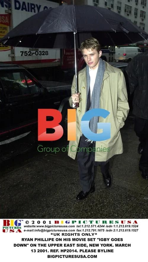 Ryan Phillipe on set of 'Igby Goes Down' in NYC