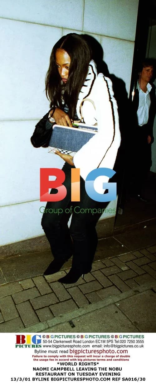 Naomi Campbell leaving Nobu restaurant