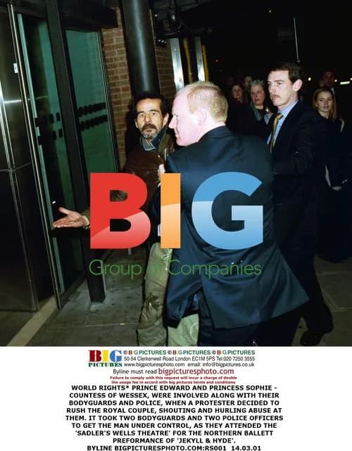 Protester rushes at Prince Edward and Princess Sophie