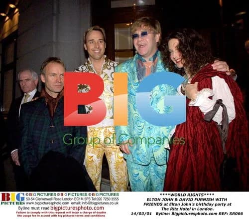 Elton John & David Furnish at Birthday Party