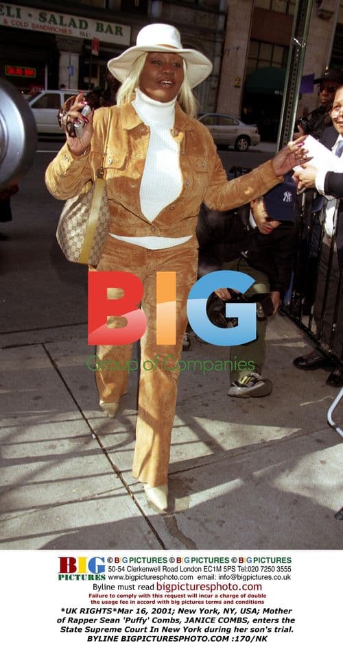 Janice Combs at son Puffy's trial