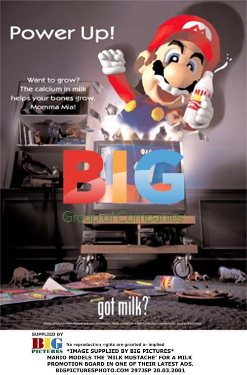 Mario Models Milk Mustache in Ad