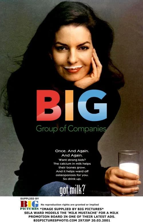 Sela Ward Poses for Milk Mustache Ad