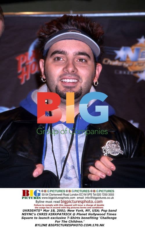 NSYNC's Chris Kirkpatrick launches T-shirts at Planet Hollywood