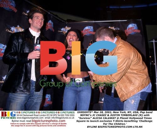 NSYNC's JC Chasez & Justin Timberlake with Alicia Calaway