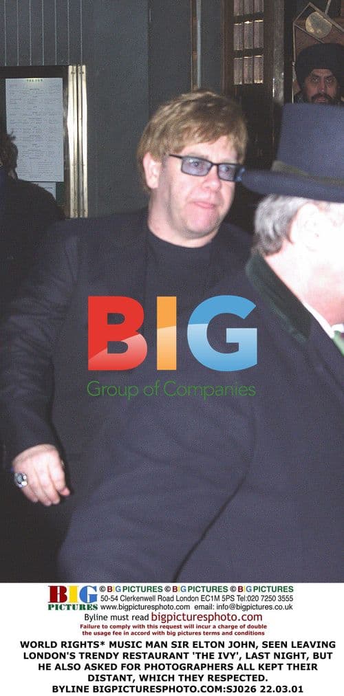Elton John Leaving The Ivy