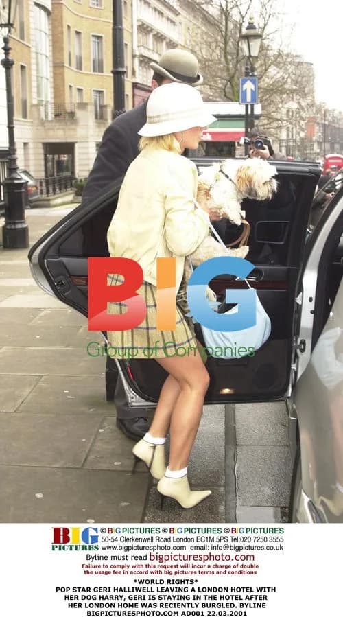 Geri Halliwell Leaving London Hotel with Dog