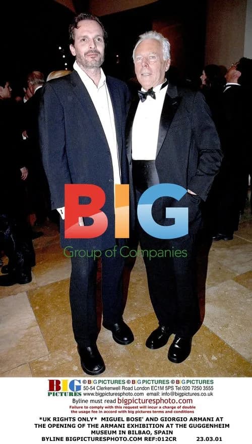 Miguel Bosé and Giorgio Armani at Armani Guggenheim Exhibition