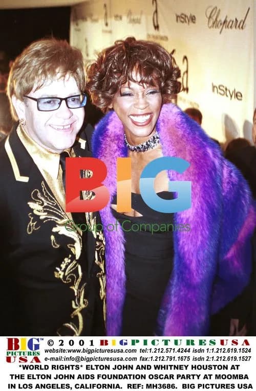 Elton John and Whitney Houston at Oscars Party