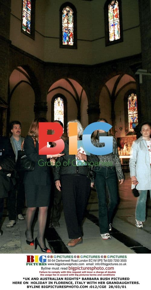 Barbara Bush on Holiday in Florence with Grandchildren