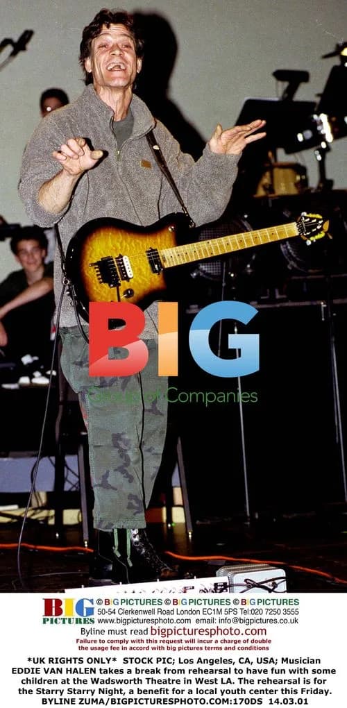 Eddie Van Halen with children at rehearsal