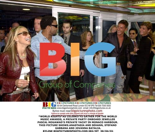 Celebrities at World Music Awards Party on Yacht