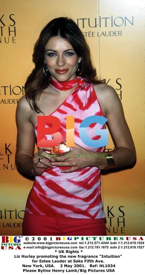 Liz Hurley promotes Estée Lauder fragrance