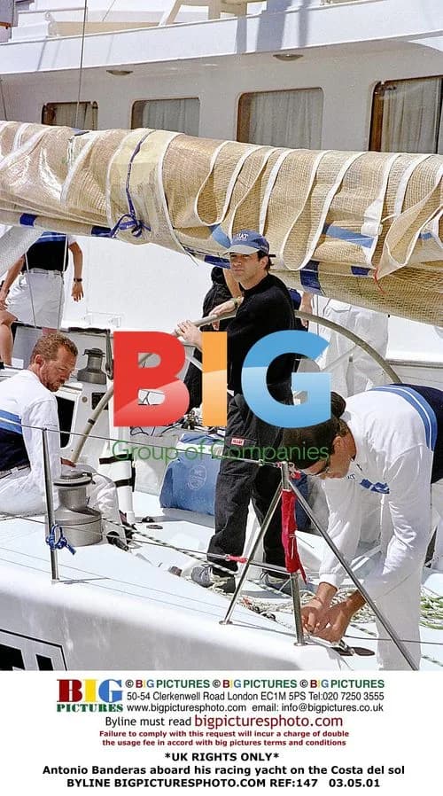 Antonio Banderas sailing on racing yacht