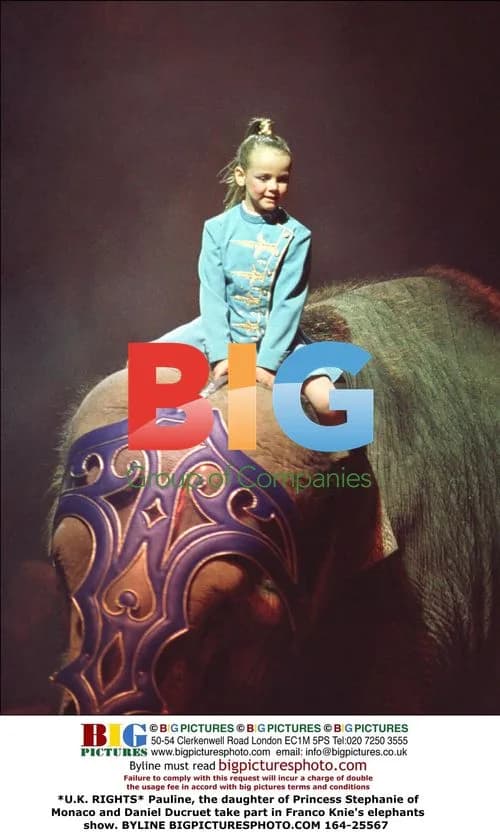 Pauline, daughter of Princess Stephanie, at elephant show