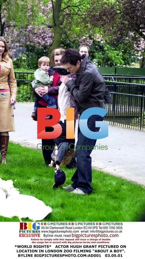 Hugh Grant Filming 'About a Boy' at London Zoo