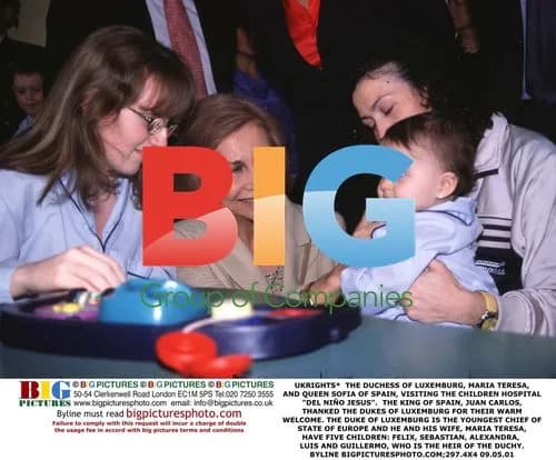 Duchess of Luxemburg and Queen of Spain Visit Children's Hospital