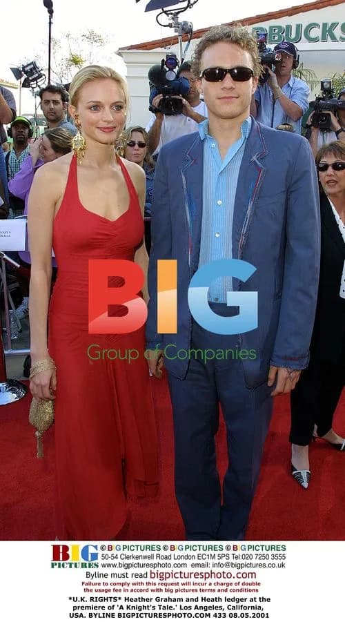 Heather Graham and Heath Ledger at 'A Knight's Tale' premiere