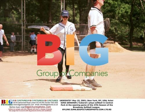 Gina Gershon plays softball in NY