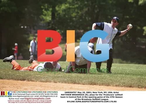 Matthew Broderick at Broadway Softball League