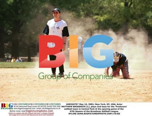 Matthew Broderick plays softball