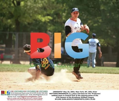 Matthew Broderick plays 2nd base for 'Producers' softball team