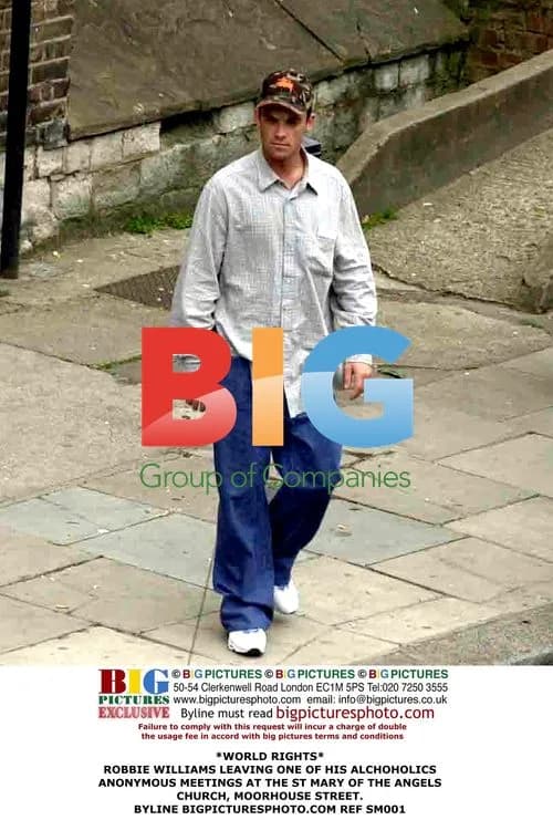 Robbie Williams leaving AA meeting