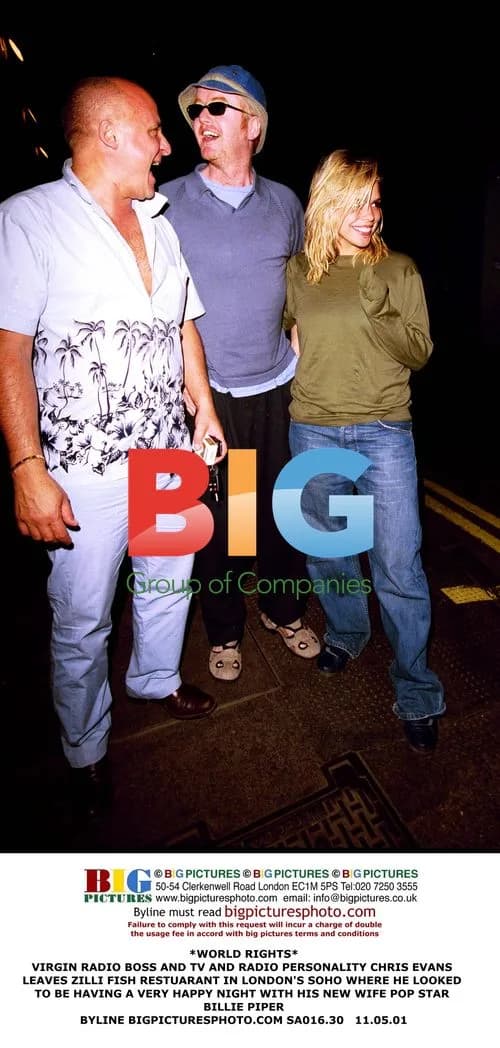 Chris Evans and Billie Piper Leave Restaurant