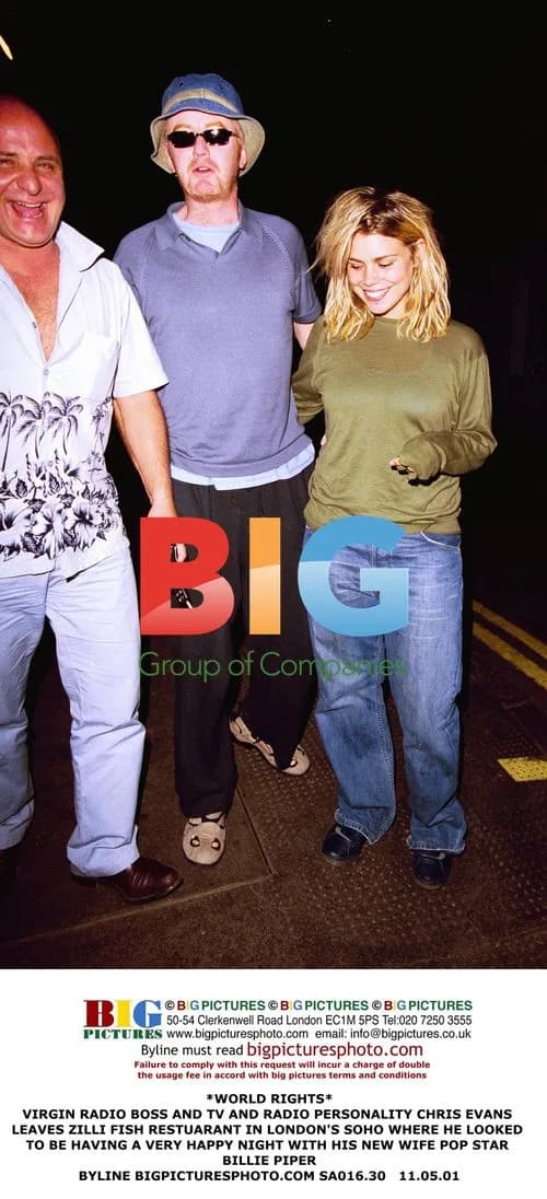 Chris Evans and Billie Piper Leaving Restaurant