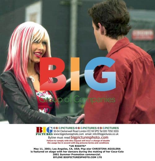 Christina Aguilera on stage for Coca-Cola commercial