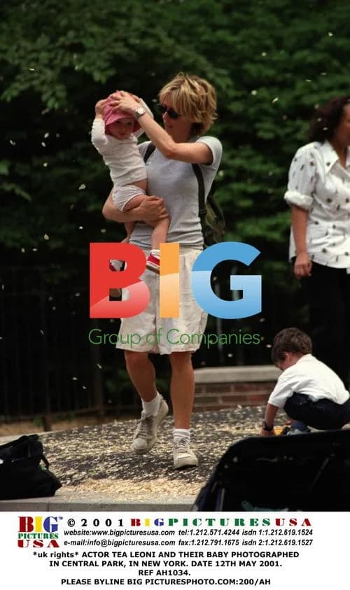 Tea Leoni and baby photographed in Central Park