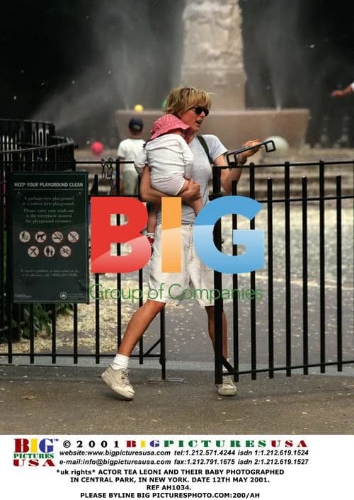 Tea Leoni and baby photographed in Central Park