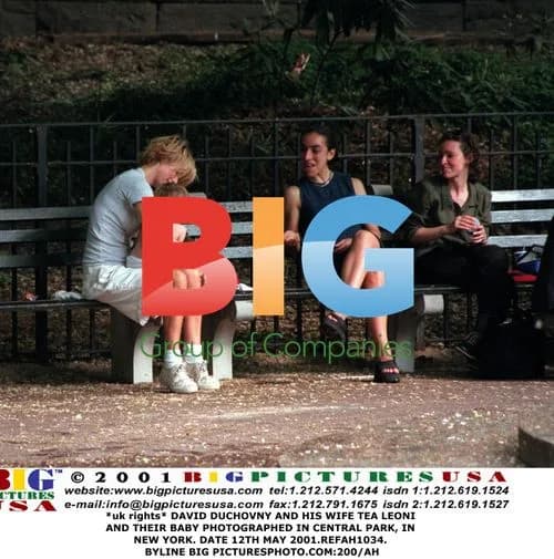 David Duchovny and Tea Leoni with baby in Central Park