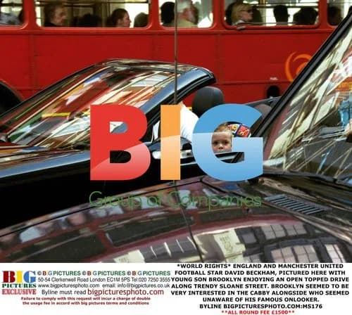David Beckham Drives with Son Brooklyn