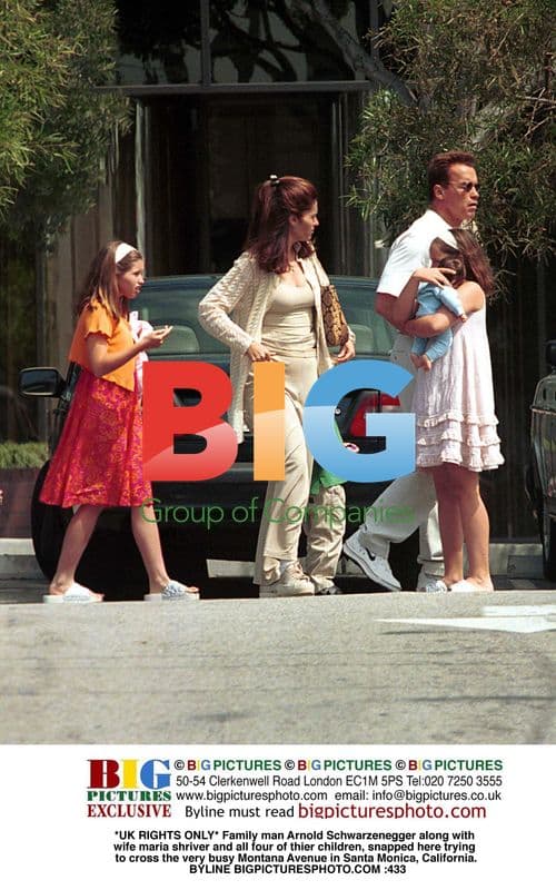 Arnold Schwarzenegger with family in Santa Monica