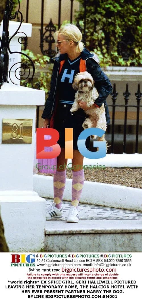 Geri Halliwell Leaves Hotel with Dog