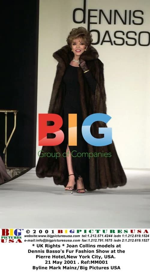 Joan Collins at Dennis Basso Fur Fashion Show