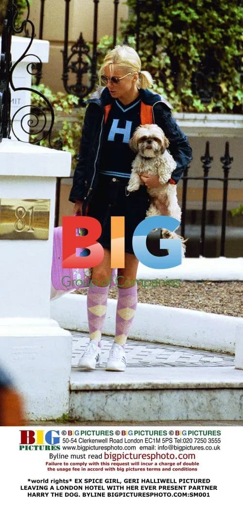 Geri Halliwell Leaves Hotel with Dog