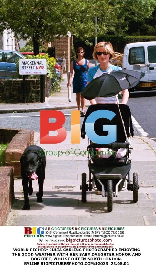 JULIA CARLING WITH DAUGHTER AND DOG IN LONDON