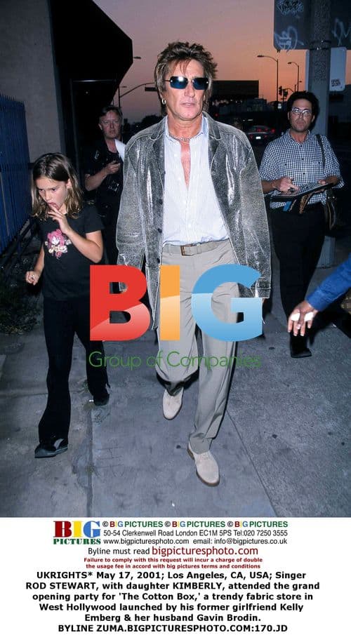 Rod Stewart and daughter at store opening